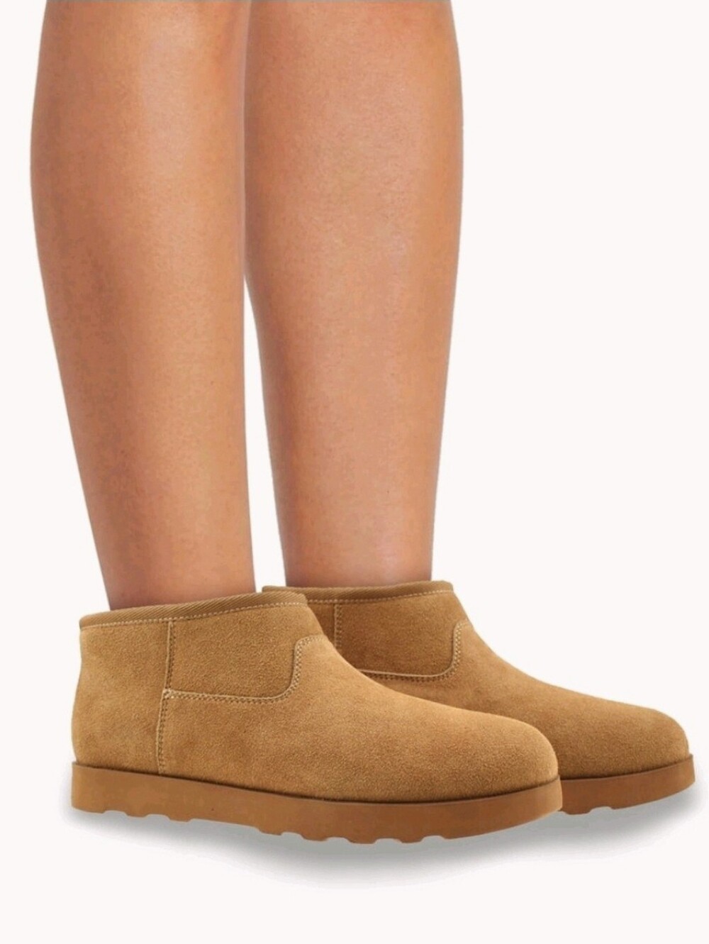 New Women's cognac Micro Genuine Suede Ankle Boot UGG-style Viral winter shoes